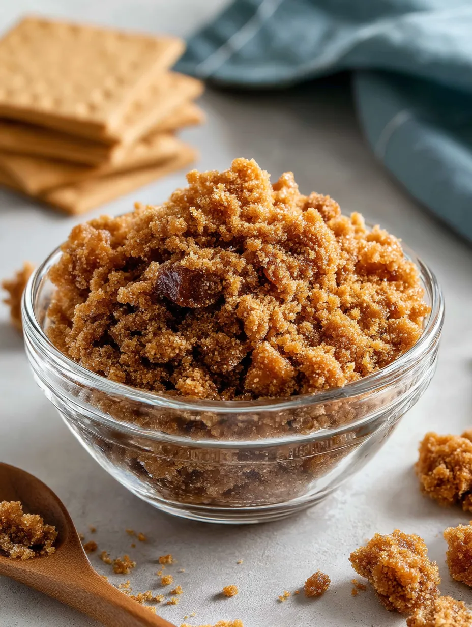 Bowl filled with homemade graham crumble.
