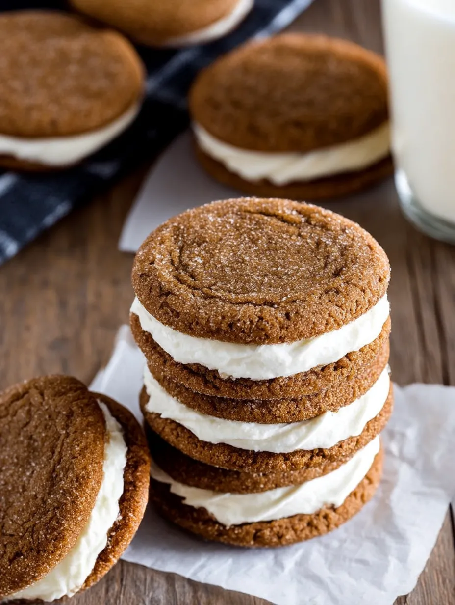 Molasses Cream Pie Cookies looking fluffy and rich.
