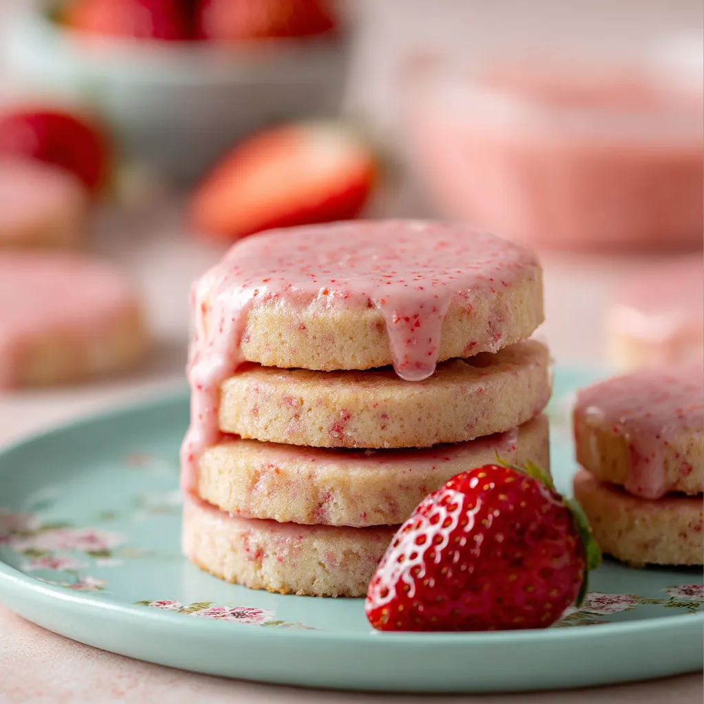 Effortless Strawberry Shortbread Cookies