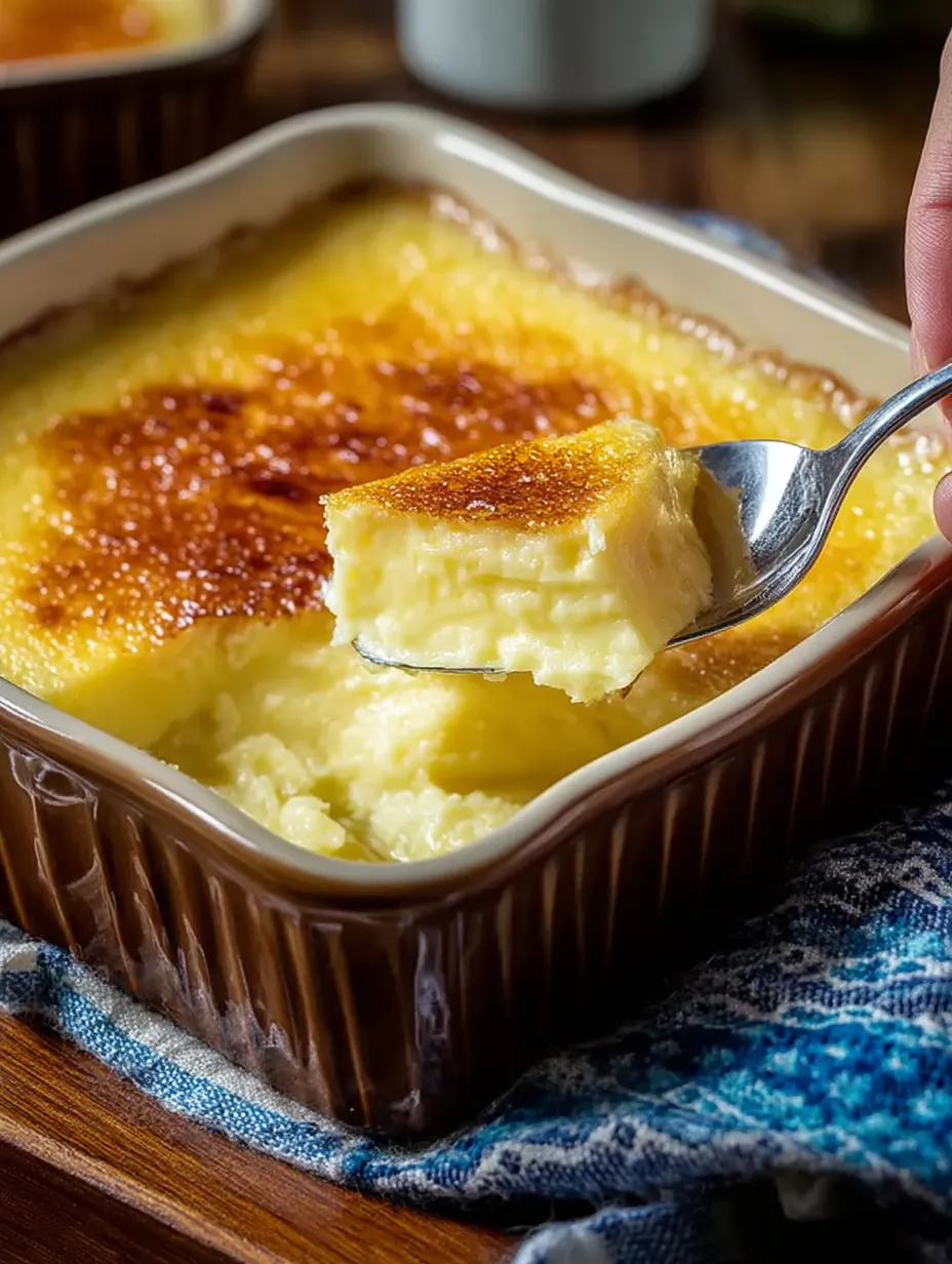 Amish style baked custard ready to eat.