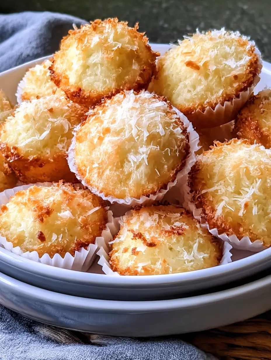 A dish full of Portuguese Coconut Cakes.