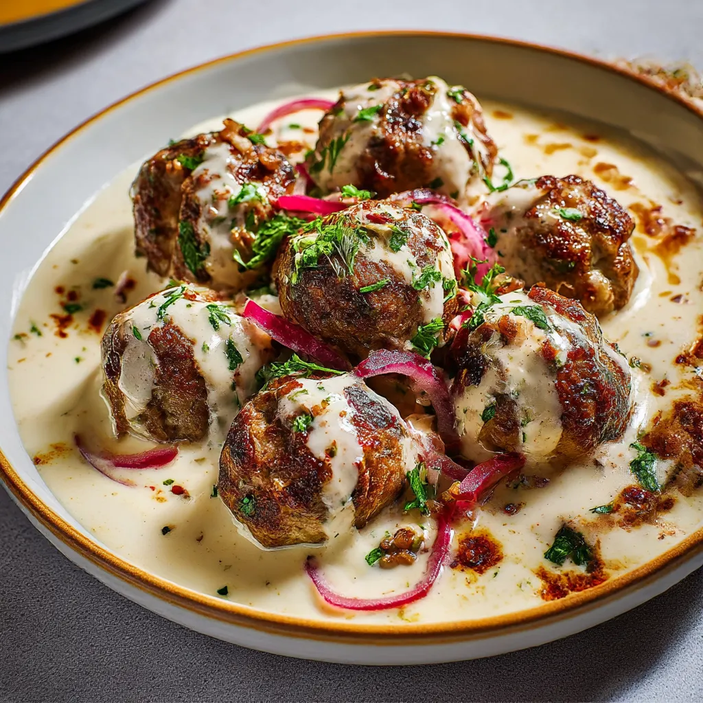 Juicy Turkish Meatballs in Yogurt