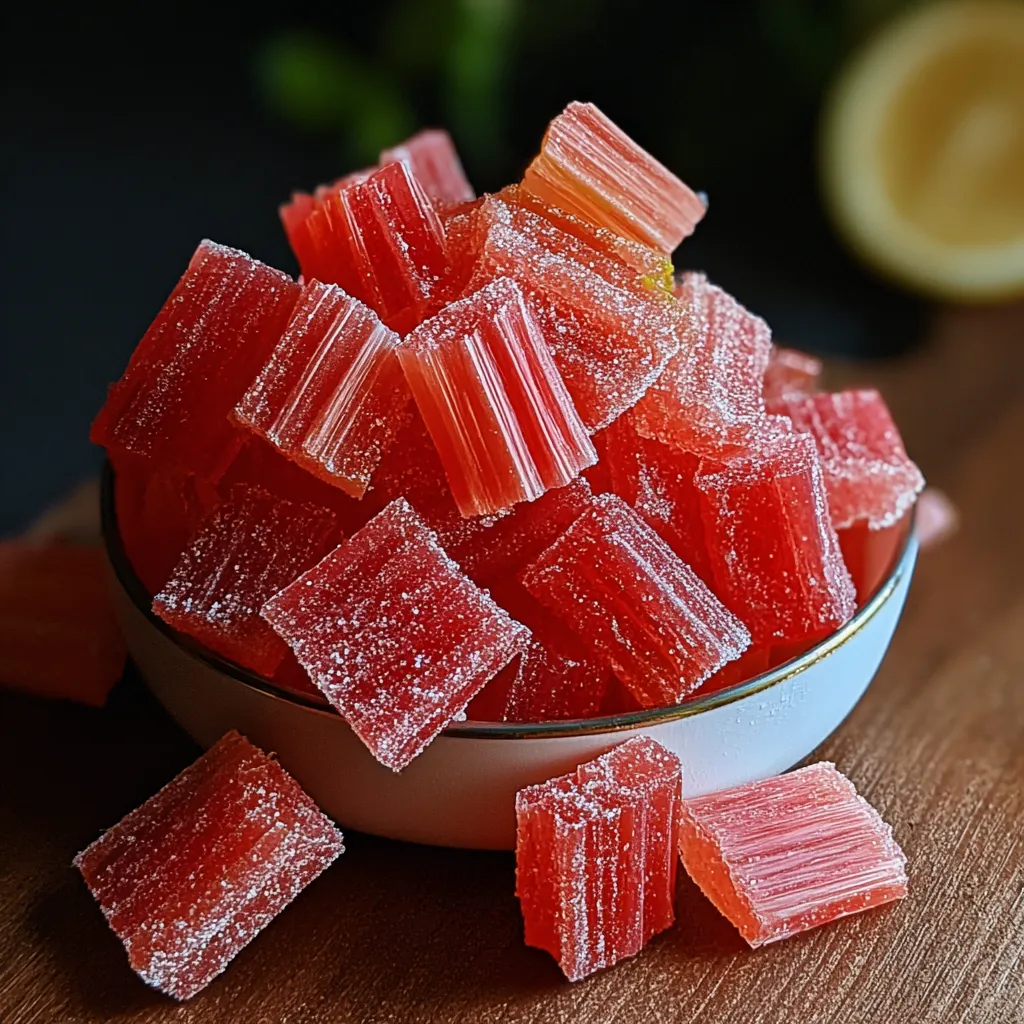 Candied Rhubarb Pieces
