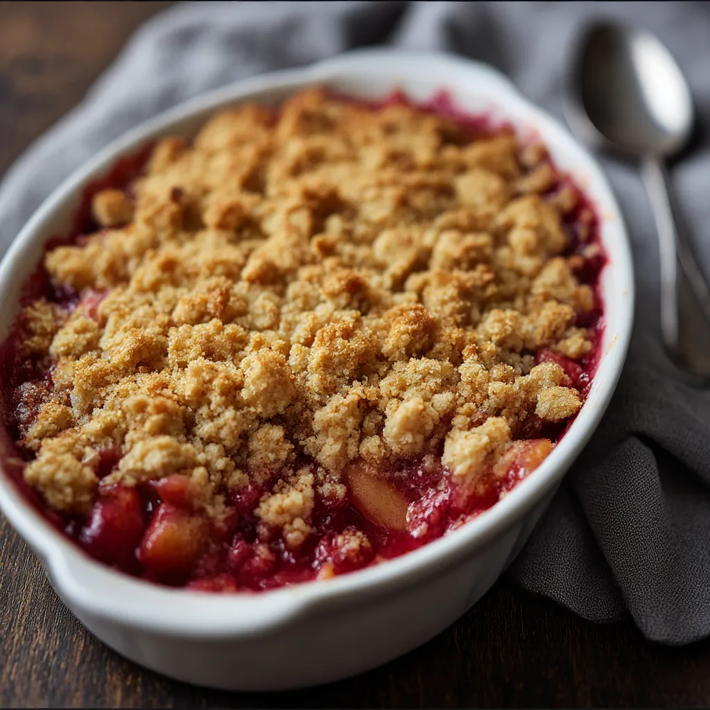 Rhubarb Crisp Finished