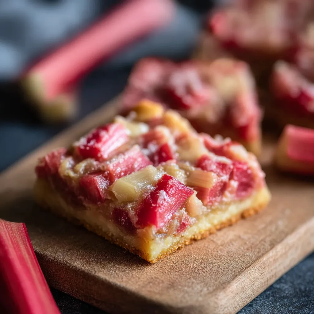 Effortless Rhubarb Custard Bars