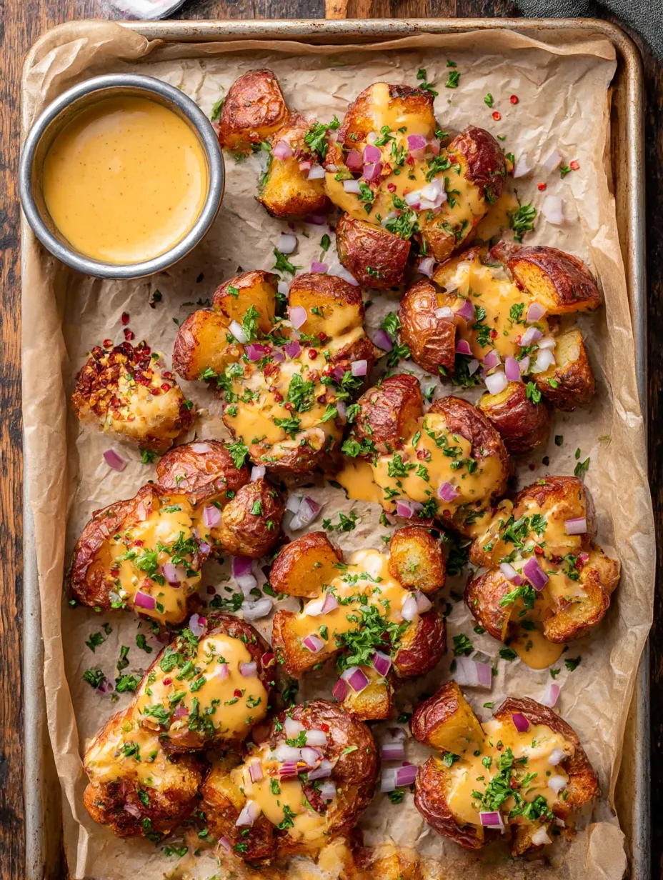 Simple smoked Cajun smashed potatoes.