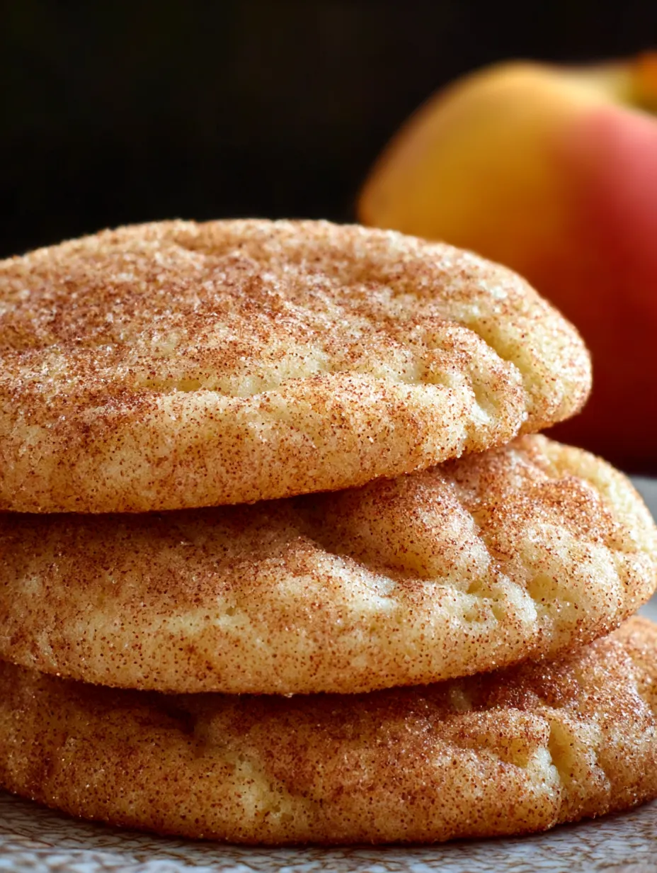 Simple Peach Snickerdoodles on a plate.