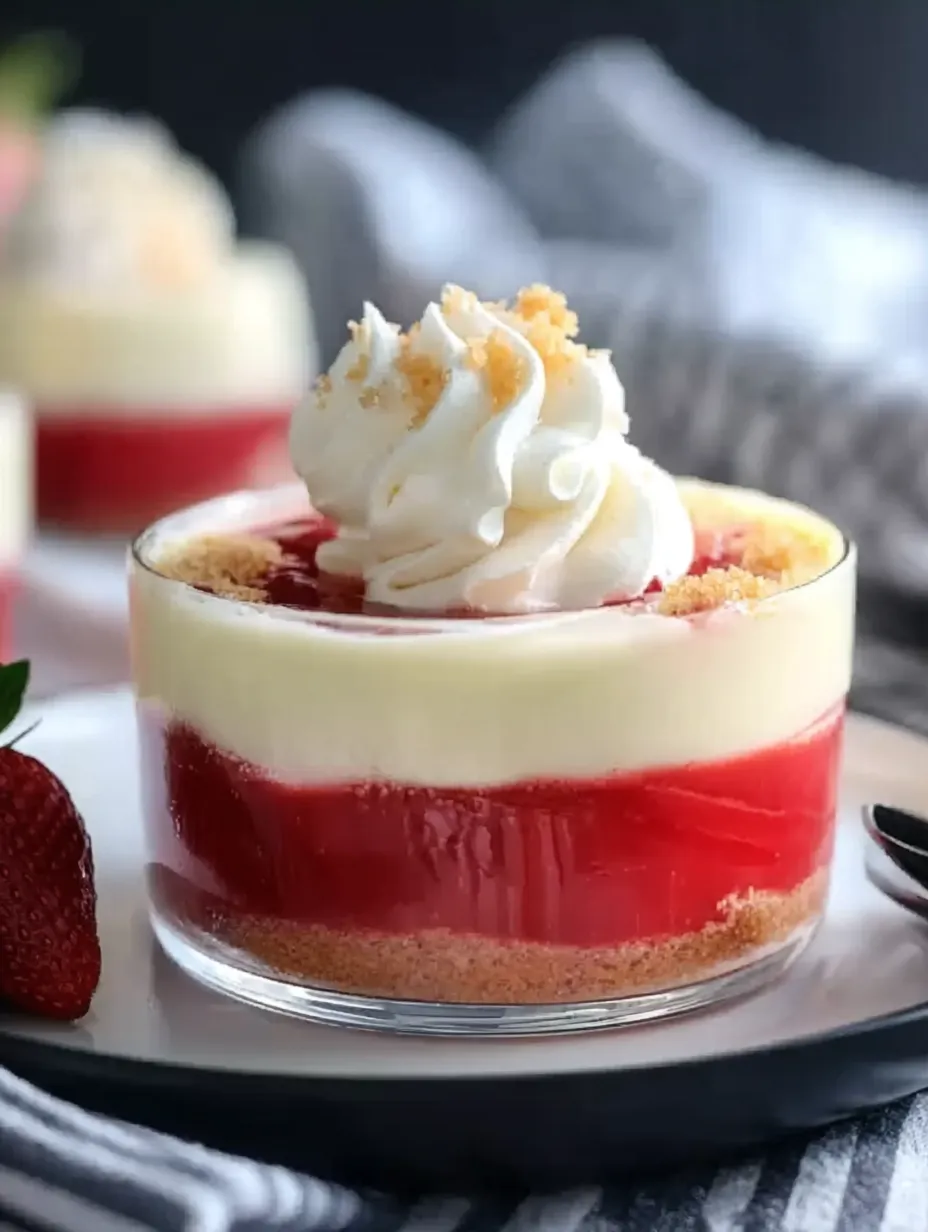 Effortless Rhubarb Cheesecake Creams in jars.