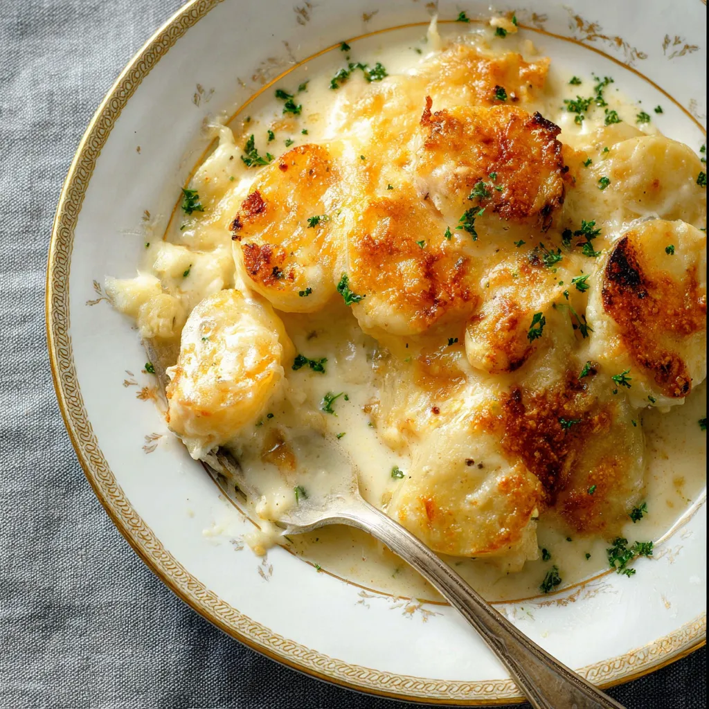 Effortless Garlic Potatoes Gratin