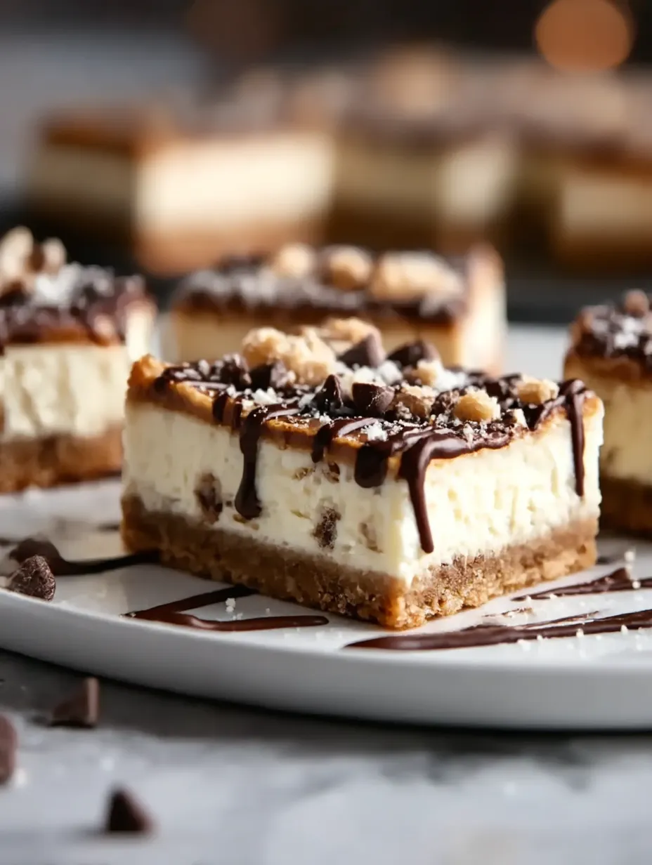 Platter of Cannoli Cheesecake Bars.