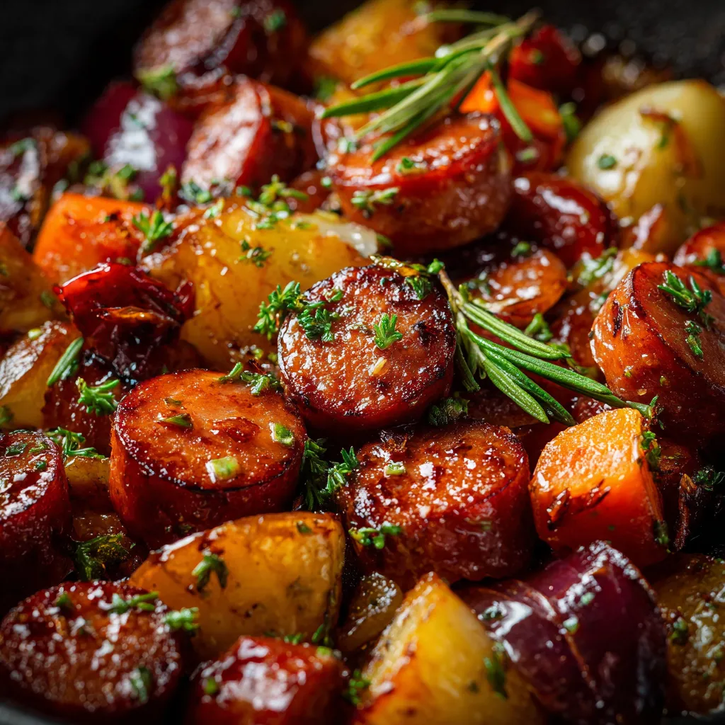 Effortless Honey Garlic Kielbasa, Potatoes, and Broccoli