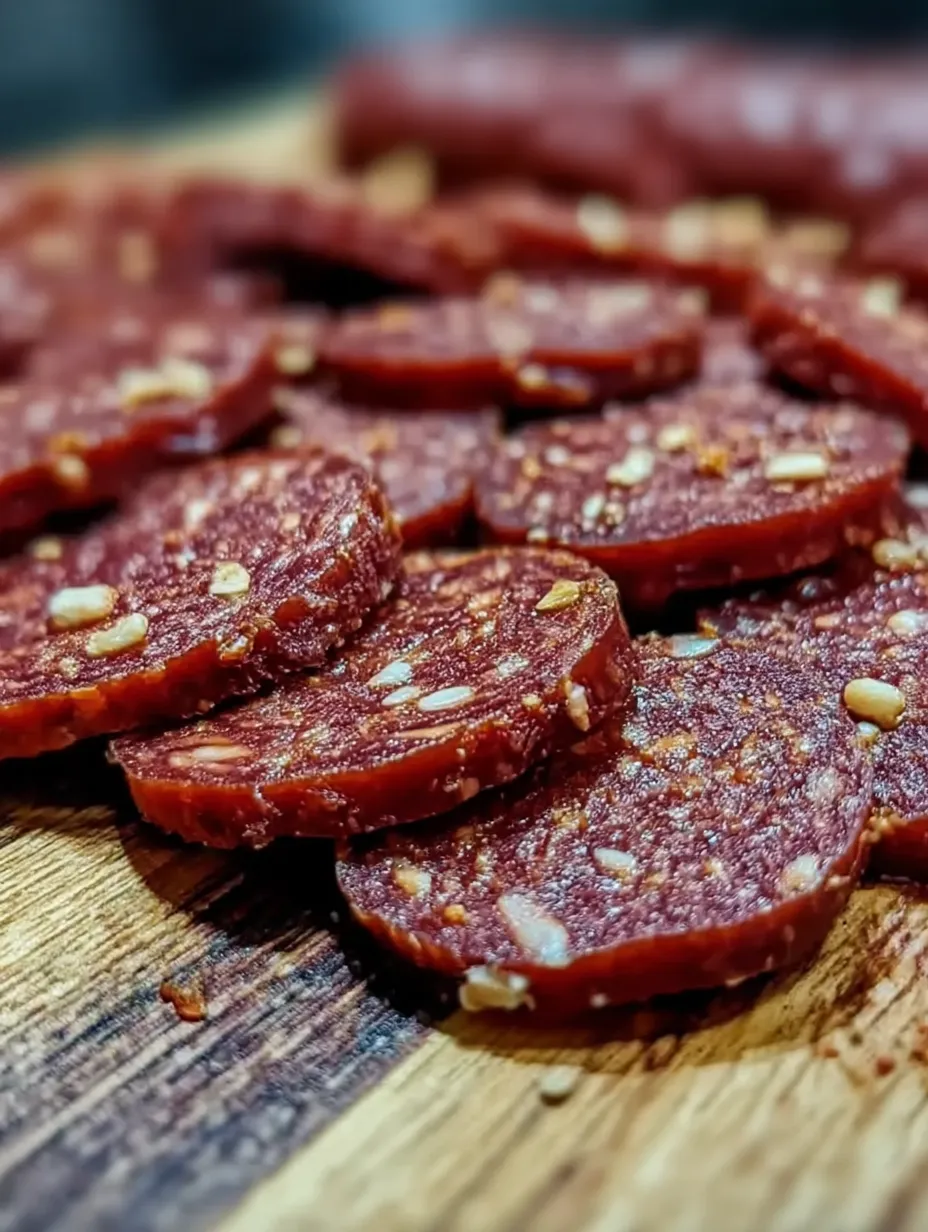 Homemade Venison Pepperoni.