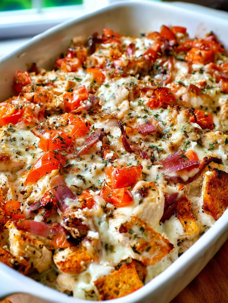 Easy Chicken Bruschetta Bake.