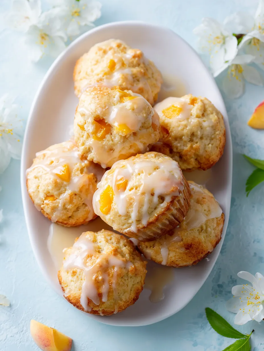 Muffins on a plate with thick white glaze on top.