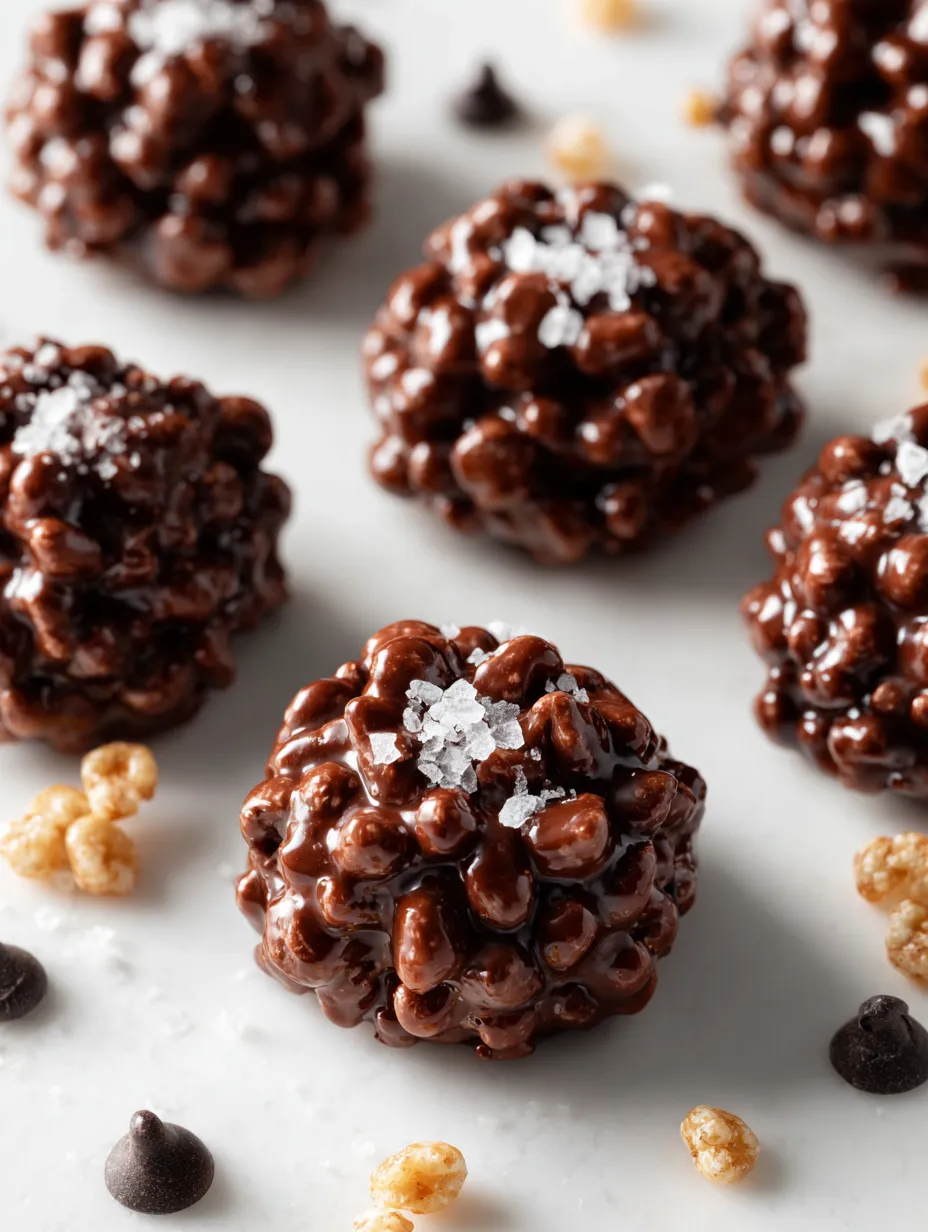 A serving plate filled with crispy chocolate quinoa bites.