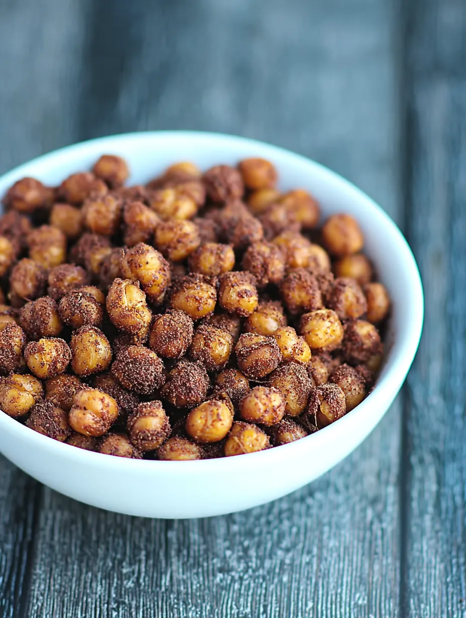 Bowl of crunchy cinnamon chickpeas.