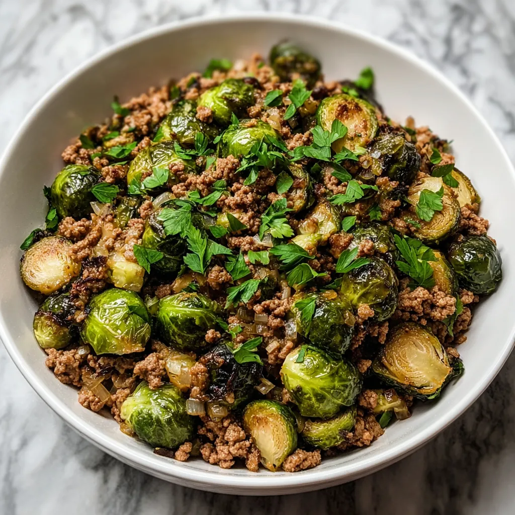 Brussels Sprouts Ground Turkey Skillet