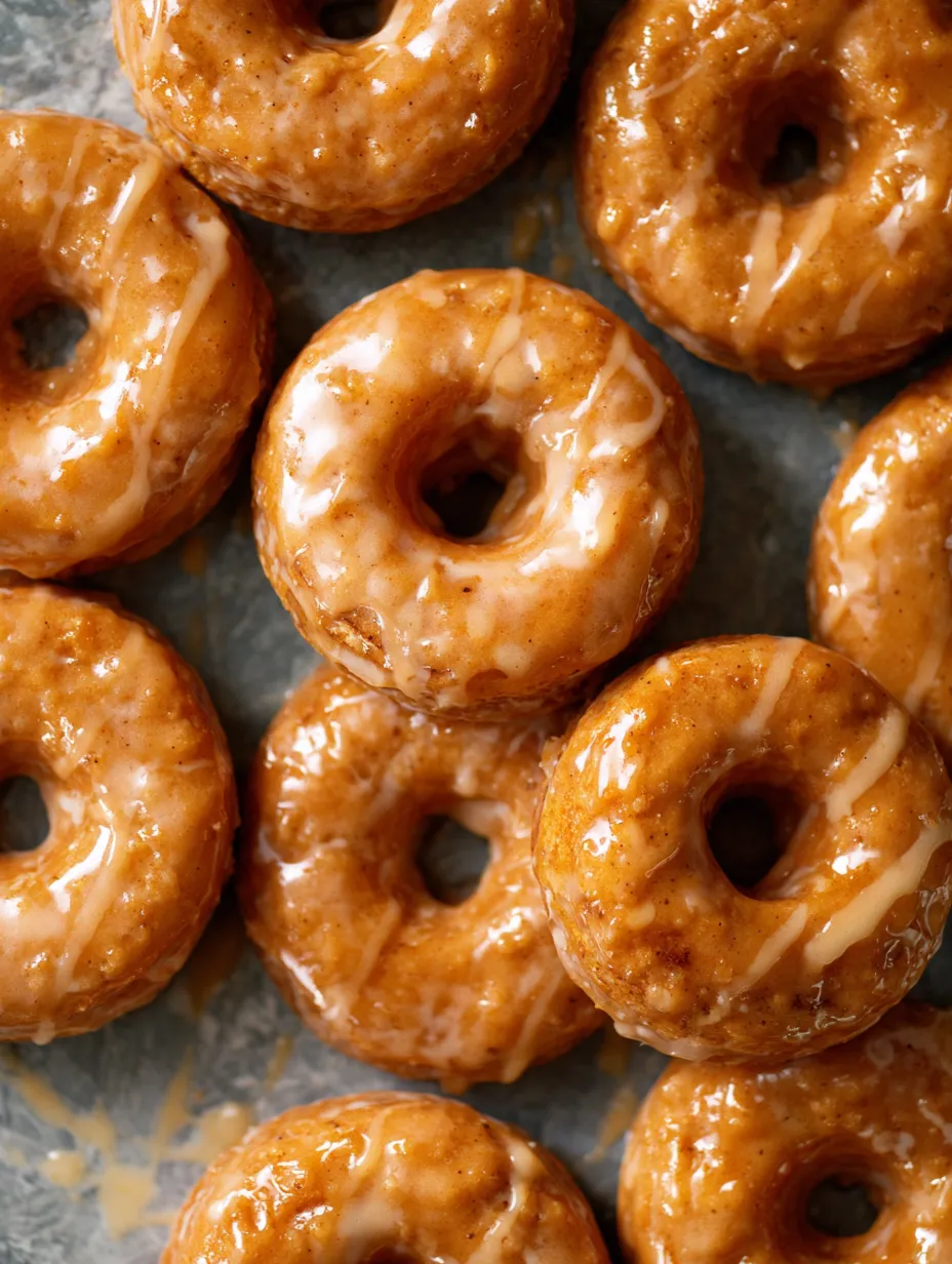 One baked pumpkin donut on a plate.