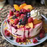 Berry and Peach Cheesecake Dessert