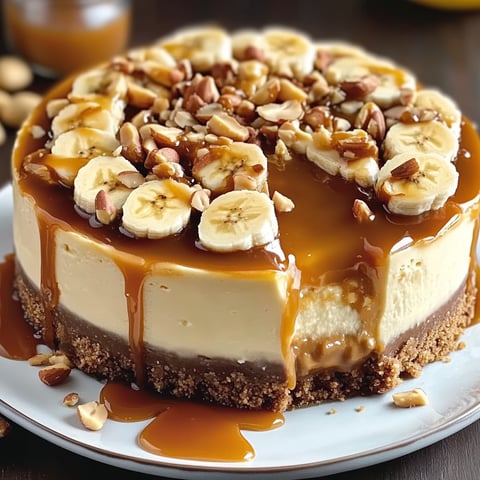 Banana Caramel Nut Cheesecake