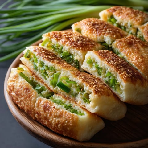 Flaky Layers of Green Onion Shao Bing